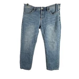 Anthropologie Pilcro Slim Boyfriend Jeans Sz 29 Petite Medium Wash Mid-Rise